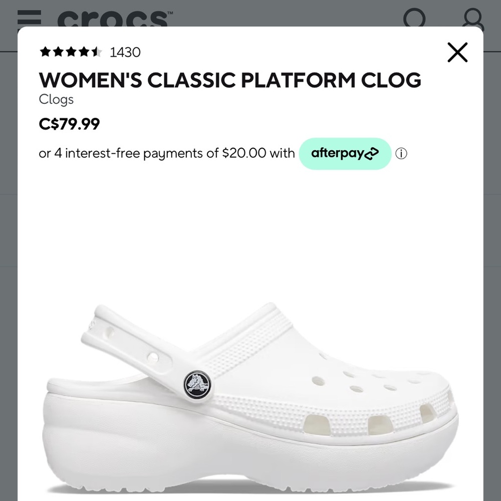 White brand new Platform Crocs
